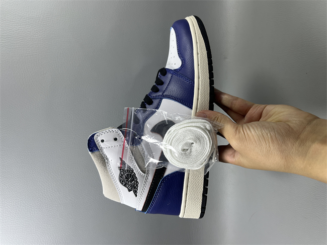 Men's Navy/White Running Weapon Air Jordan 1 Shoes 0742